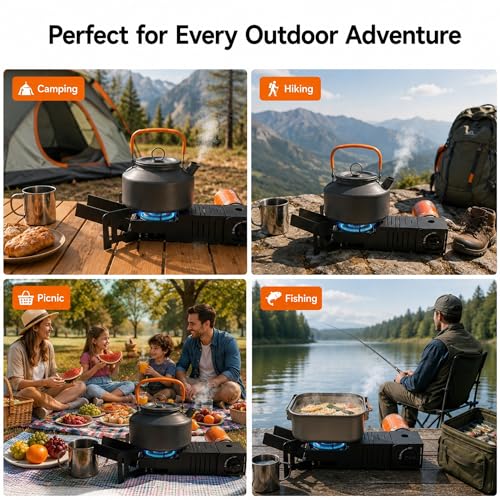Portable Foldable Butane Camping Stove, 7,200 BTU Outdoor Gas Burner, Compact Backpacking Grill Cooker with Carry Bag & Manual, Lightweight 3.5 lb for Camping, Hiking, Fishing & Emergency Use - image 6