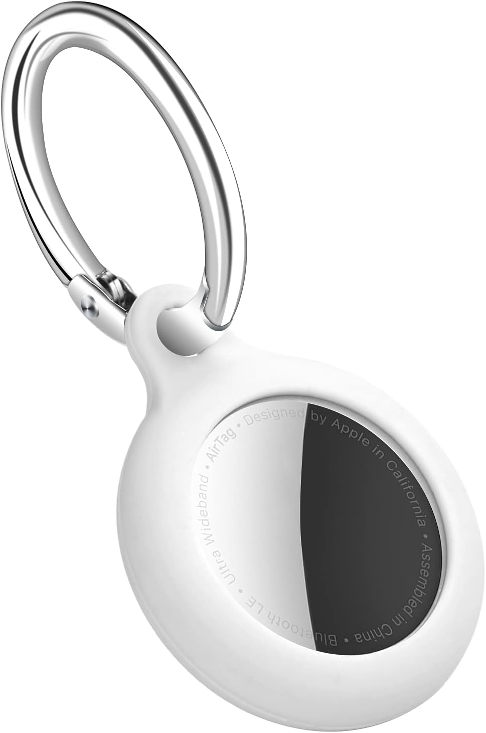 Case for AirTags Holder Sleeve Anti-Scratch Protective AirTag Cover Skin with Keychain for New Apple AirTags 2021 White