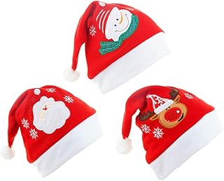 Chapéu Cosplay De Natal 3 Pe?as de Chapéu de Noel Chapéu de Natal de Natal Chapéu de Noel Chapéu de Natal de Natal Suprimentos para Festa de Natal Presente para Festa