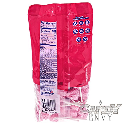 Light Pink Dum Dums Color Party - Bubble Gum Flavored - 75 Count Bag - 12.8 ounces - Includes Free How To Build a Candy Buffet Guide