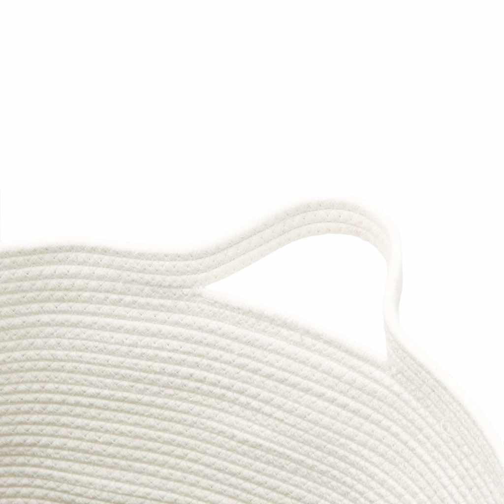 Baumwoll-Aufbewahrungskorb Braun Weiß Ø49x65 cm faltbar mit Griffen für Kleidung Decken platzsparend langlebig atmungsaktiv