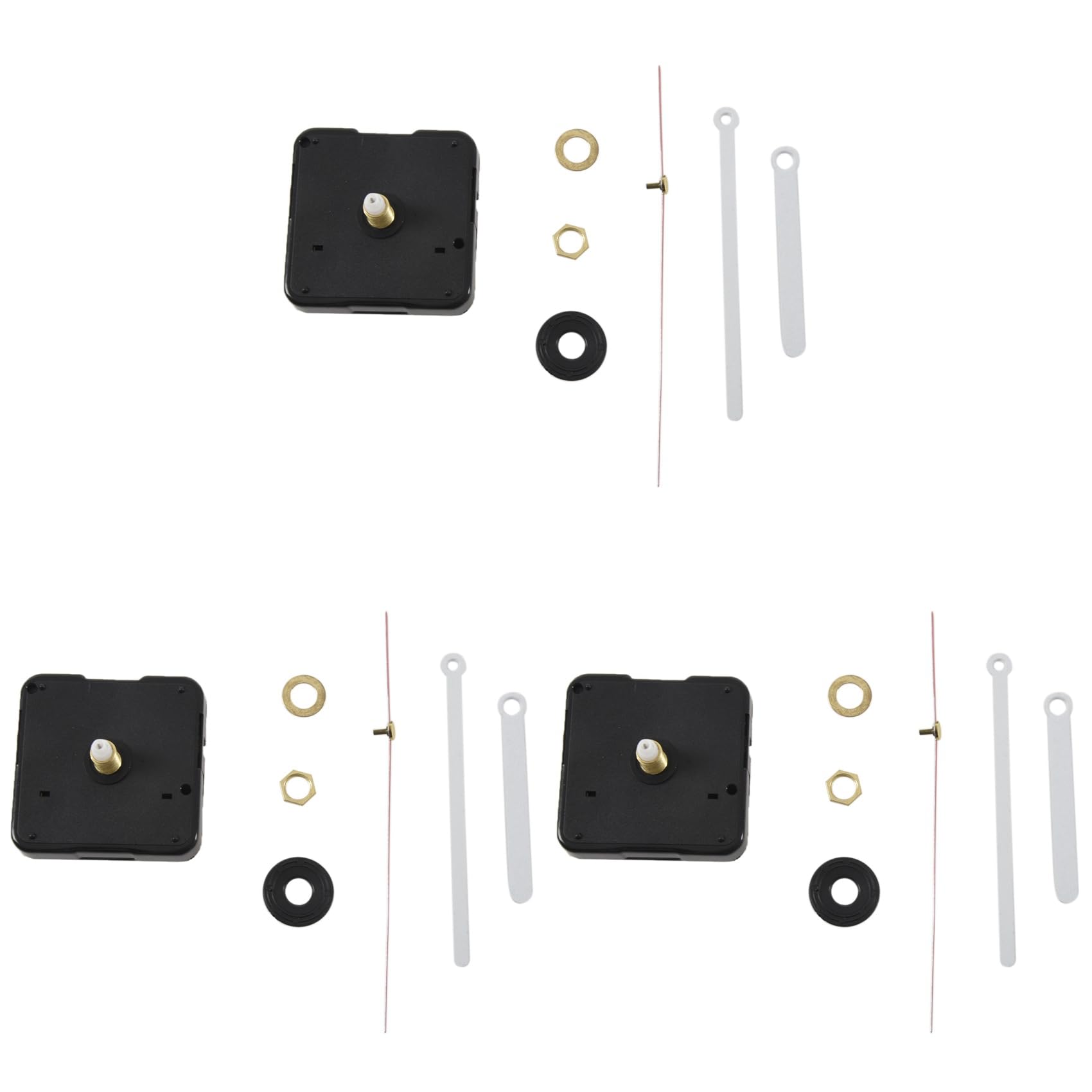 Hndhbfgrt 3X Clock Movement Mechanism with White Hour Minute Red Second Hand DIY Tools Kit