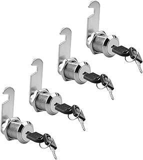 Cabinet Cam Locks 4pack Cabinet Drawer LockKeyed Alike 1 Inch (25mm) Cabinet Tool Box Lock Lock Cylinder Set Mailbox Lock Zinc Alloy Safety Lock for Desk Cabinets Drawers (1 Inch (25mm))