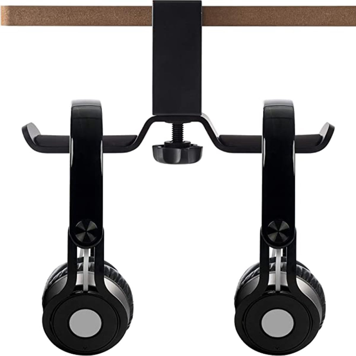Supporto per Cuffie da Scrivania Metallo Nero Gancio Rotante per Headset e Borse Organizer Resistente e Multifunzione per Ufficio
