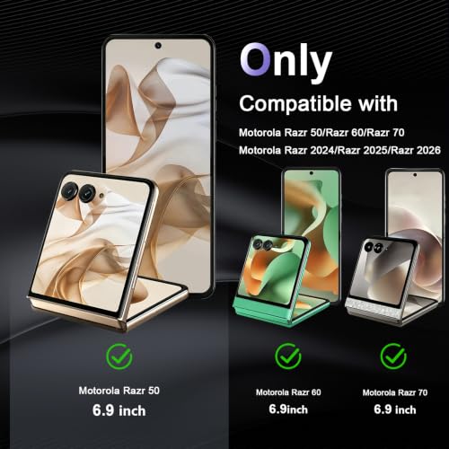Image of Case for Motorola Razr 2025 /2024, Military Grade Drop Protection Phone Case, Yellowing Resistant, Anti-Scratch Hard PC Back, Shockproof Hard Ultra-Thin Protective Cover, Clear