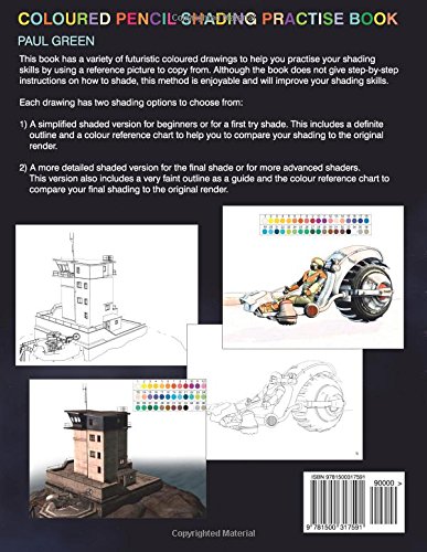 Coloured Pencil Shading Practise Book: A variety of coloured drawings with outlines and coloured reference charts