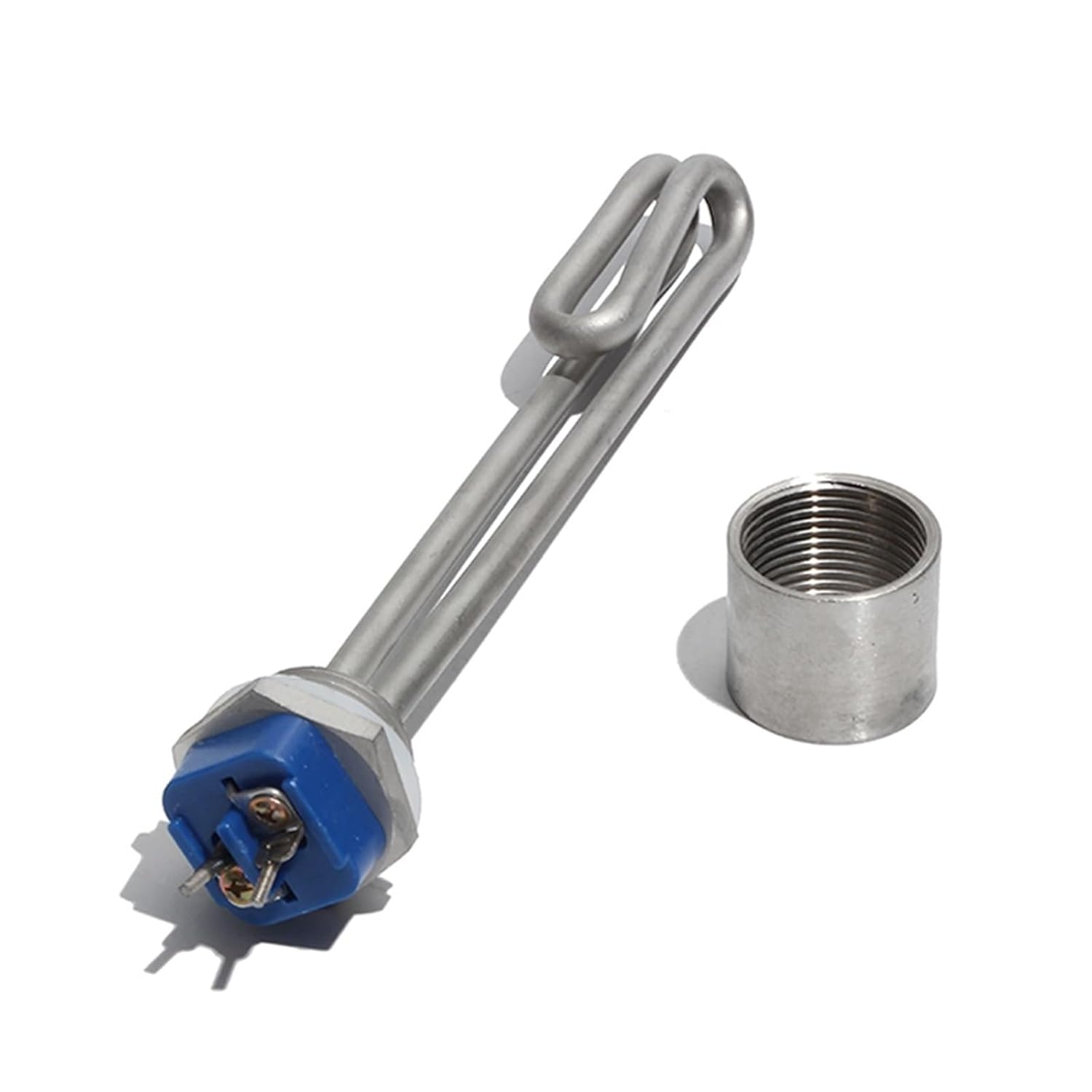 1 Inch Heating Element with Accessory 220~240V Screw in Type Immersion Water Heater for Boiler 304SUS 1KW/2KW/3KW 1Pcs(White,1 INCH 220-240V_3KW 230MM 304SUS)
