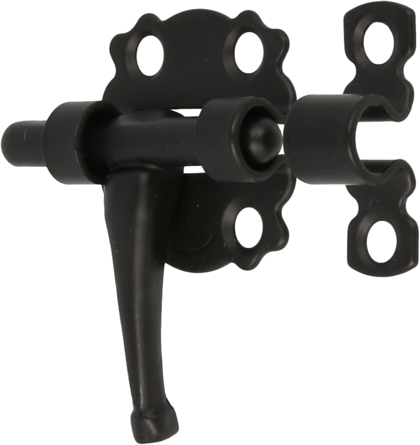 Amig - Overlay Pin for Doors and Furniture Mod. 484 | Security Latch for Horizontal Closure | Steel Material with Zamak Shaft | 30 mm | Rustic Style | Black