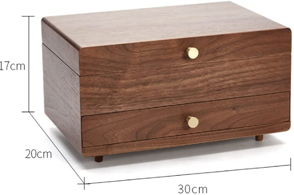 XBTGS Uhrenbox, Uhren-Organizer, Schublade, Massivholz, Aufbewahrungsbox, Ohrringe, Halsketten, Uhren-Aufbewahrungsboxen, Uhren-Aufbewahrungsbox, A-Doppellagige Schmuckschatulle, A-Doppel