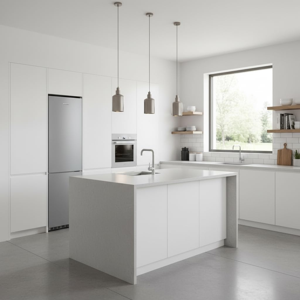 EDESA Frigorífico EFC-1821 NF EX/Combi TOTAL No Frost de 1.88 m con Regulación Electrónica de Temperatura LED Interior Tirador Integrado en la Puerta Capacidad de 310 L Ancho 59.5 cm Color Inox