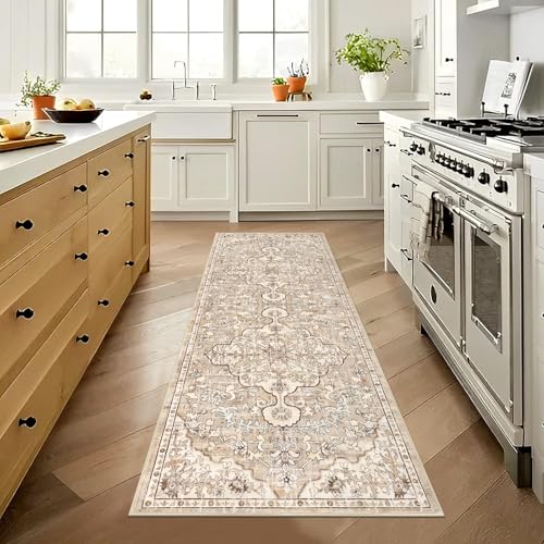 Pauwer Boho Hallway Runner Rug 2x6 Washable Entryway Area Rugs Non Slip Farmhouse Vintage Floor Mat Carpet Runner for Hallways Laundry Room Kitchen Bathroom Bedroom