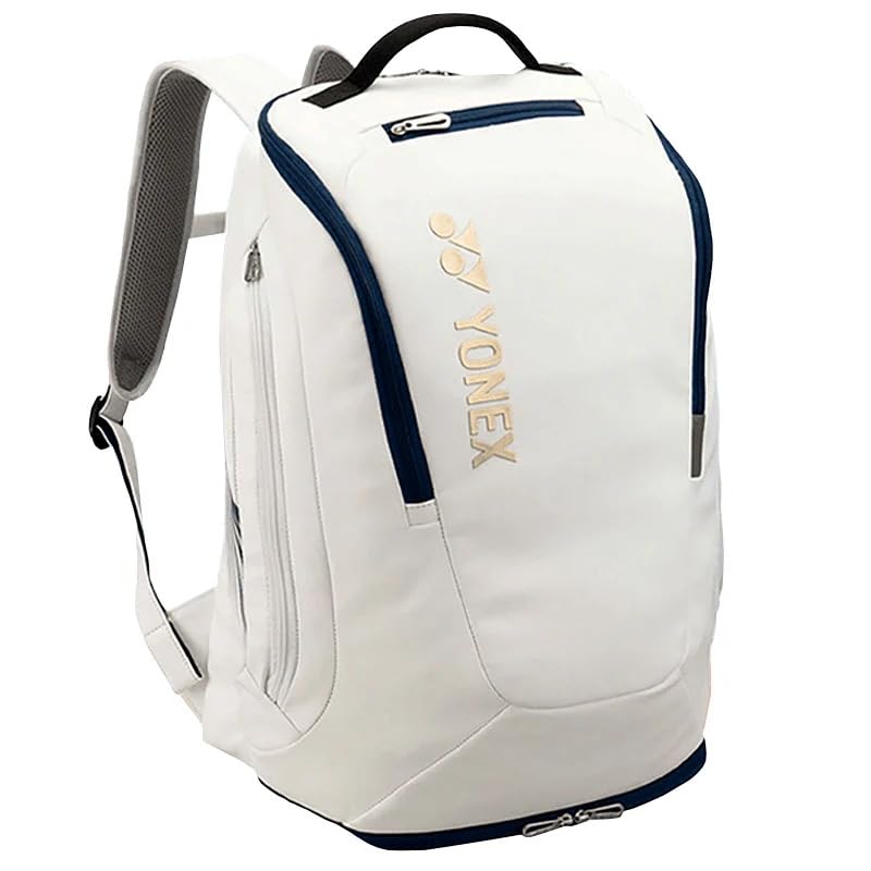 YONEX BA31WLTDEX Racket Backpack, 26L, Racket and Shoe Compartments, Ergonomic 3D Strap (White Gold)