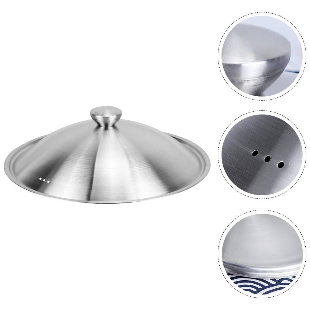 Yardwe Cubierta universal para ollas de acero inoxidable, cubierta de repuesto templada (12 pulgadas)