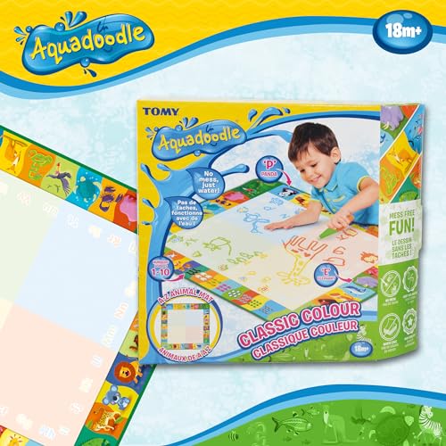 Aquadoodle Classic Large Water Doodle Mat, Official TOMY No Mess Colouring and Drawing Game, Suitable for Toddlers and Children From 18 Months+