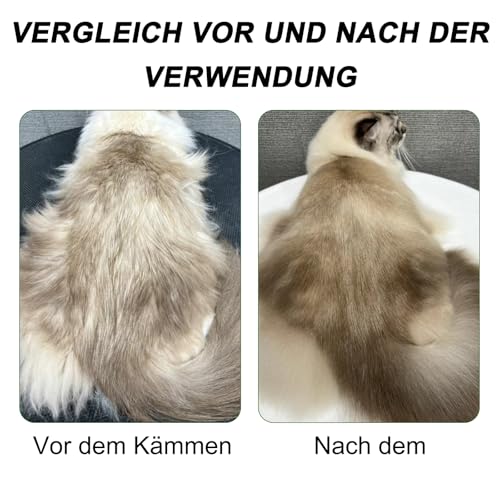 2 Stück Selbstreinigender Katzenkamm - Fellblitzbürste für Tiefenreinigung, Entfernung von Schwimmenden Haaren und Öffnung von Knoten, Schönheitspflege für Hunde, Tiefenreinigung Flohkamm für Katzen