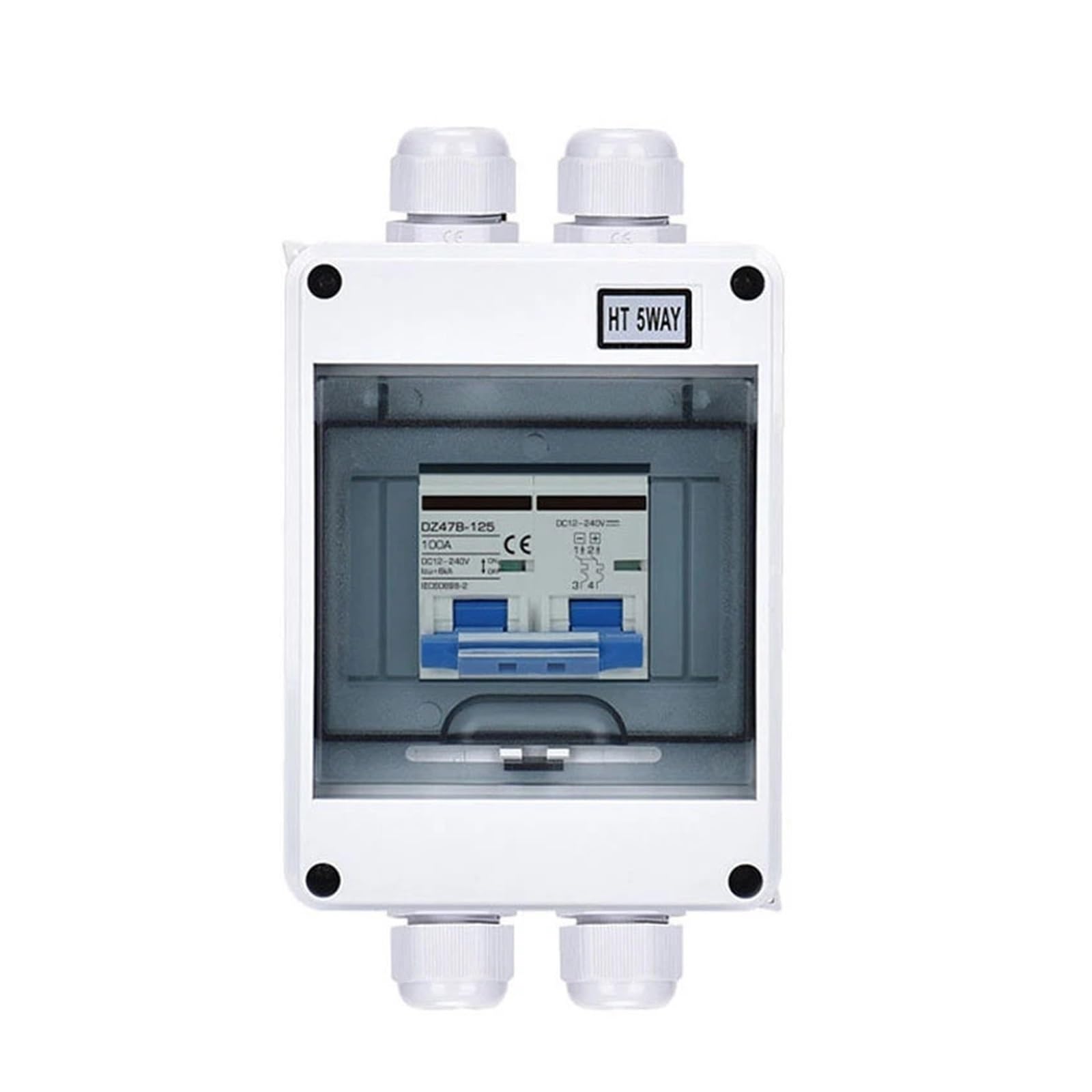 YFHGULBTK Solar PV Battery Combiner Box DC Disconnect Isolatior Switch Circuit Breaker with Junction 16A 32A 63A 12V 24V 48V 500V(AC 400V,16A)