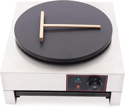 Commercial Crepe Maker Electric Griddle Crepe Maker 16 Inch 1700W Nonstick Professional Crepe Machine Maker, Round Crepe Griddle, 122F-572F Temp. Range for Crepes, Blintzes, Tortillas