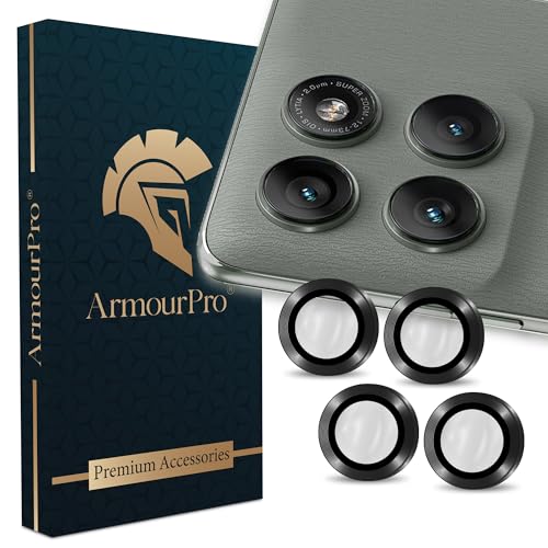 Image of ArmourPro Camera Rings Tempered Glass for Motorola Edge 60 Pro, Tough HD Individual Aluminum Alloy Rings 9H Camera Cover, Scratch-Resistant,Camera Lens Protection| Black, 1 Pack
