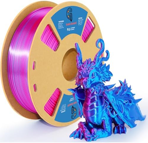 Goto Guard Silk PLA Filament, Dual Color PLA Rose Red and Blue, 3D Filament Multicolor PLA, Multicolor Filament for Most 3D Printer, 3D Printing Filament 1.75mm 1KG(2.2lbs)
