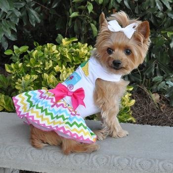 Doggie Design Ice Cream Cart Dress W/Matching Leash (Small) #TOP28