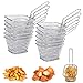 HITZESTAO 12 Pcs Mini Cestas para Patatas Fritas Cesta Para Freír Cestas de Aperitivo Cestillo Para Freir Canasta para Freír Papas Canastos para Servir Papas Fritas Aperitivos Croquetas,10*8,5*6,5cm