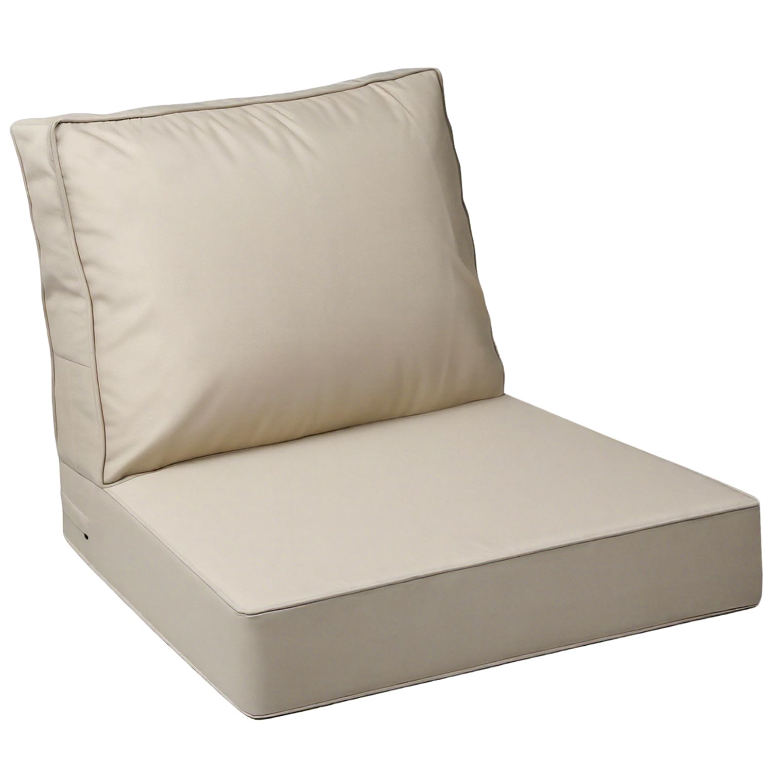 Photo 1 of (not packages missingh covers) Cushion with Double Welted Pillow Furniture Replacement Cushions, 25.5" x 25.5" x 5" + 25.5" x 19", Beige