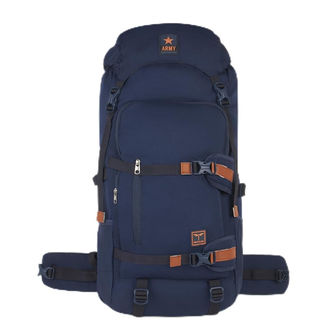 impulse 75L Army Blue Rucksack Backpack with Detachable Secure Utility Pouch, Rain Cover, Multiple Compartments, Hip Strap & Bottle Holders – Ideal for Travel, Trekking & Hiking-picture-44