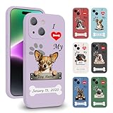 VNGDA Custom Pet Name I Love My Chihuahua Dog Phone Case for iPhone 15 14 Pro Max 13 12 11 Xs Max Xr SE3 8 7 6 Plus 11 Pro Mini,Liquid Silicone with Camera Protection Cover for Dog Lover