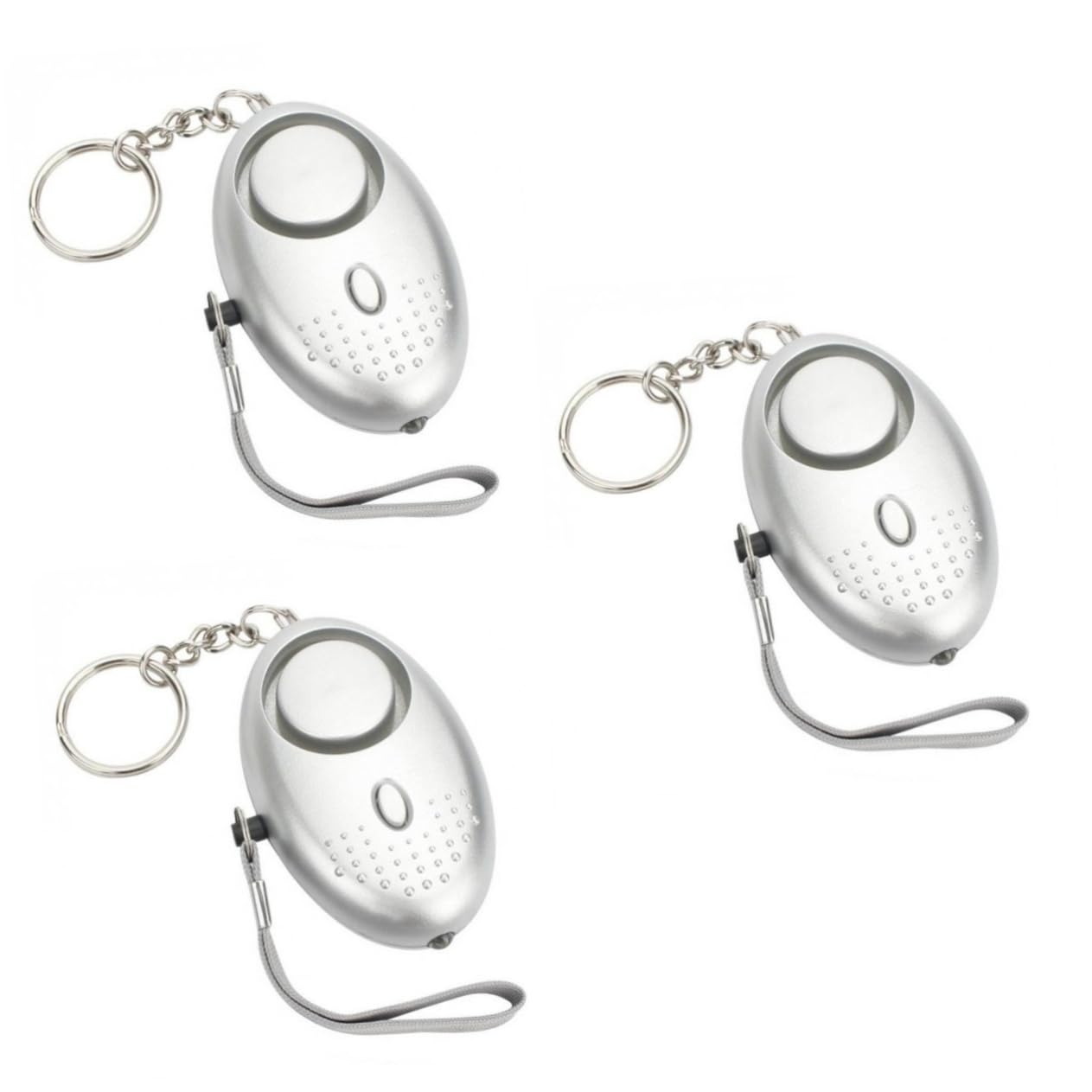 jojofuny 6piezas Alarma Personal De Seguridad con Linterna Led para Mujeres Niño Niña y Ancianos Defensa De Emergencia Plata