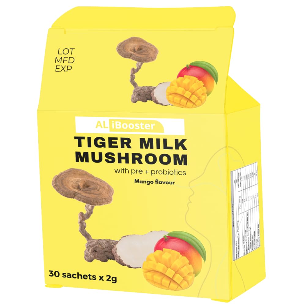 Lignosus Leche de Tigre Champiñón sabor mango Polvo instantáneo natural 30 Bolsitas
