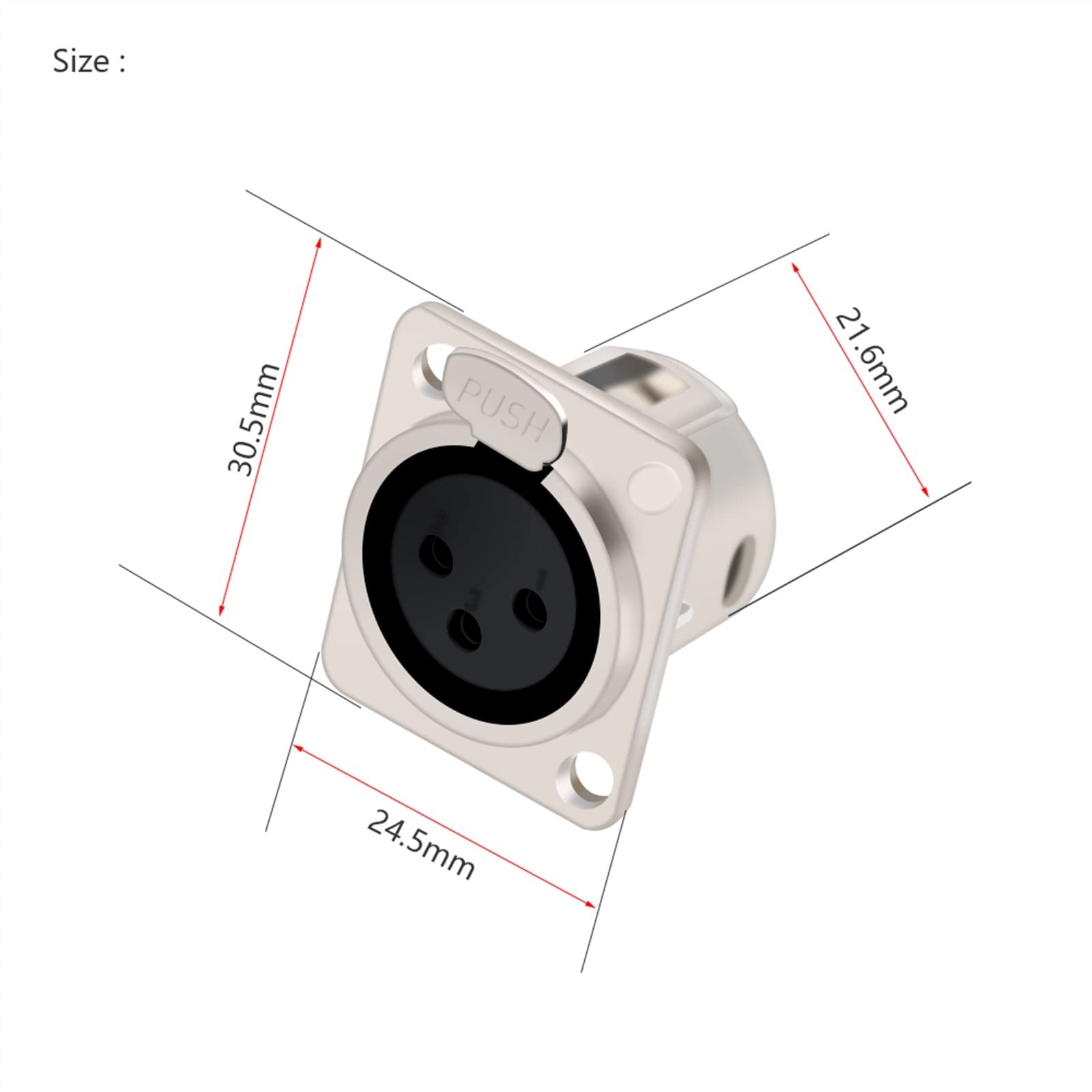 3/4/5-pinowe XLR żeńskie gniazdo do montażu panelowego XLR rama mikrofonu MIC kabel terminala złącze kabla 10 szt. (kolor: C1021)