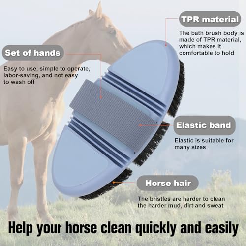Histotree Horse Body Brush Flexible Professional Grooming Tool For Horse Brush, Dirt Removal Equine Supply Hold In Hand