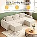 Decofy Cloud Modular Sectional Sofa, No Assembly Deep Seat Chenille Couch with 2 Ottomans, 3-Seater Modular Sofa for Living Room, Beige