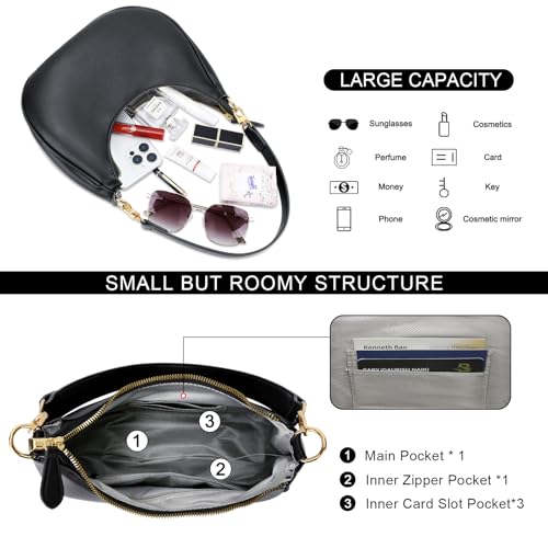 KKXIU Shoulder Bag for Women Small Purse Cute Clutch Hobo Handbag Trendy Crescent Bag3