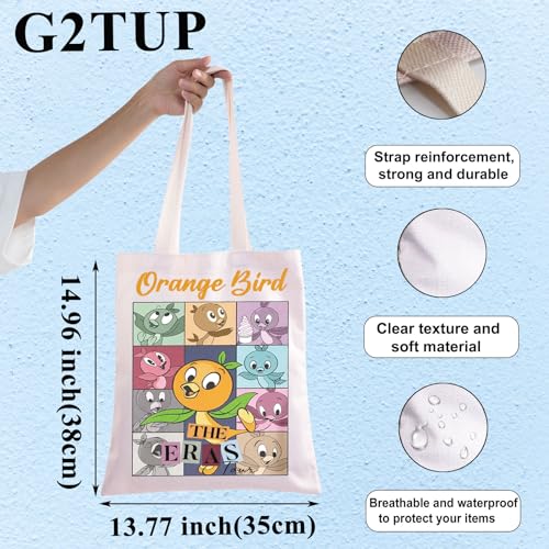 Bolso tote naranja G2TUP con diseño de pájaro miniatura 4
