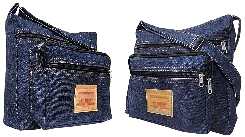 Dark Blue Denim Jeans Canvas Zipper Crossbody Messenger Shoulder Bag Sac Pouch Purse Handbag for Unisex3