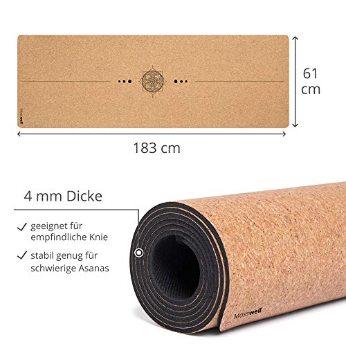 Mosswell Yogamat van kurk & TPE - 4 mm antislip ftalaatvrij - Image 7