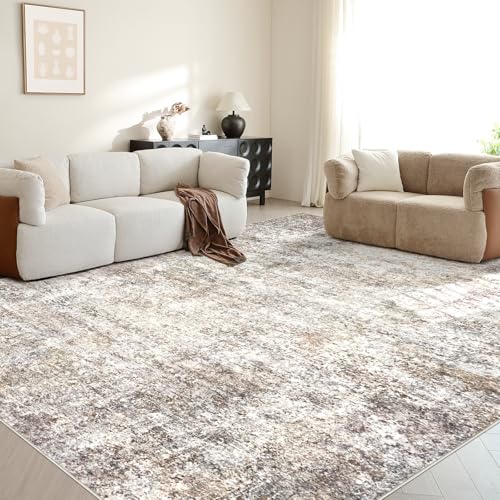 Tapete decorativo lavable 6x9 pies tonos neutros miniatura 6