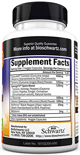 image for BioSchwartz Turmeric Curcumin Rest Aid with Melatonin – Natural Rest