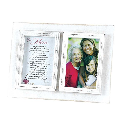 Dear Mom White Distressed 11.5 x 8.5 Wood Double Photo Frame