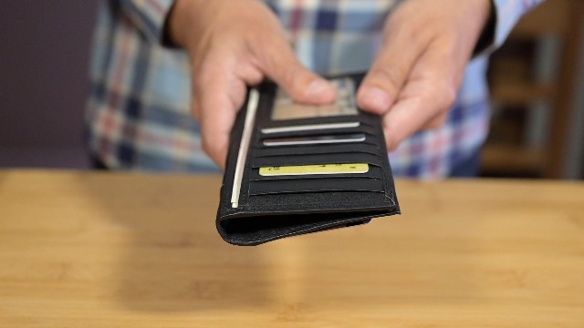 Leatherboss Genuine Leather Checkbook Cover & Credit Card Holder - Men's Wallet