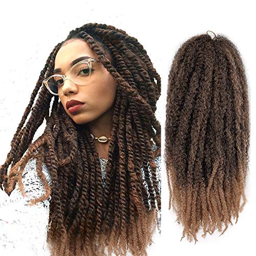 AISI BEAUTY Marley Twists Hair Kinky Hair for Braiding 18 inch Marley Hair Kinky Curly Braiding Hair Extension( T1B-27)