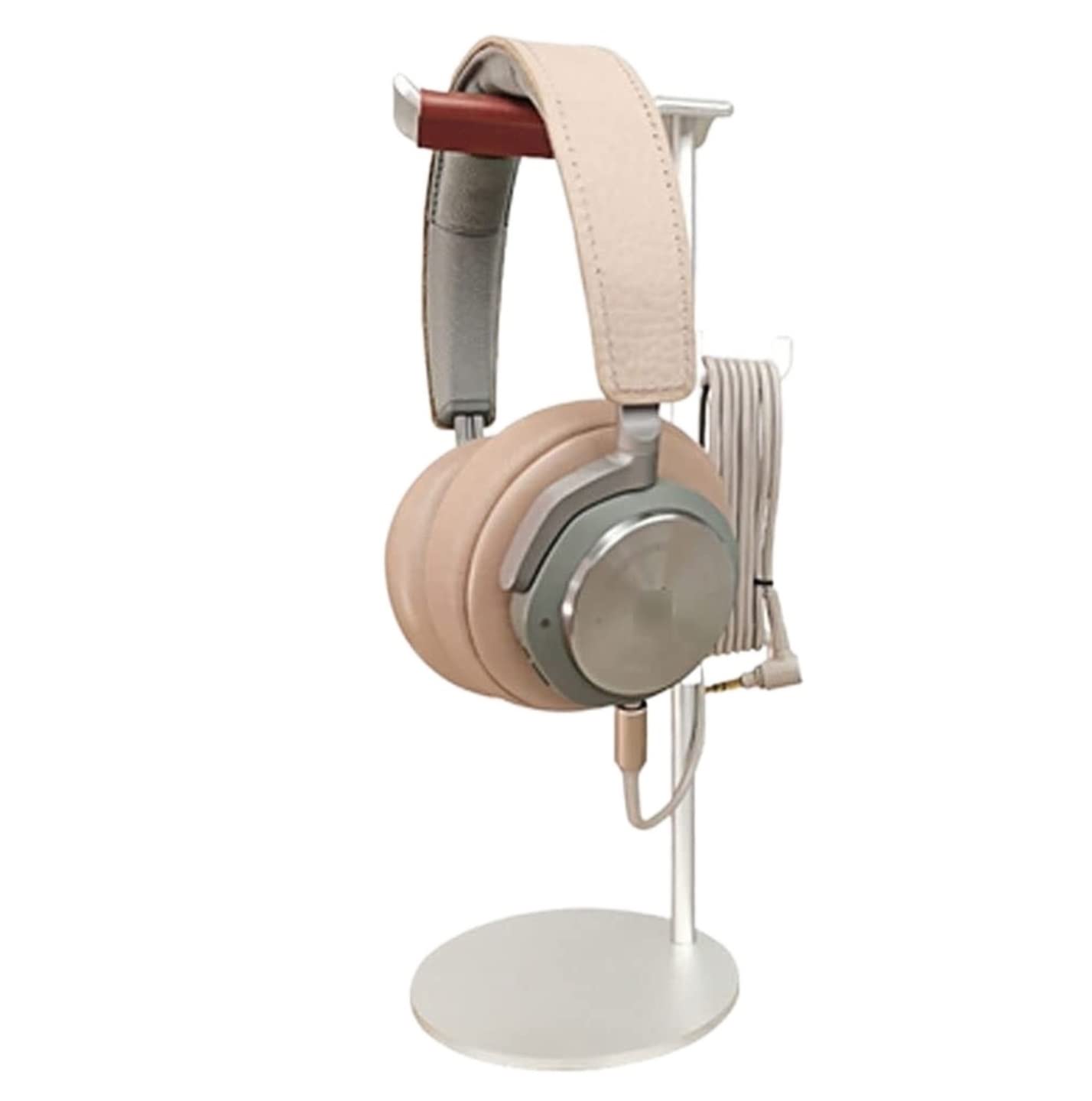MRKU Support de Casque Audio, Crochet de Bureau en métal avec Enrouleur de câble, Compatible avec Tous Les écouteurs.