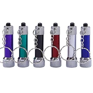 Mini set di torce a LED Torce portatili Portachiavi a LED a 5 lampadine ideali per il campeggio Lettura notturna Ciclismo e festa per bambini 6 colori