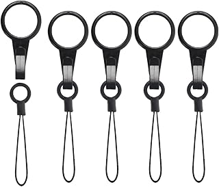 [GUANGUAN] フィンガーストラップ 5本入り 取り外し可能 ショートハンドストラップ 落下防止 携帯 スマホ USBメモリ 鍵 PSPゲーム機などに対応 黒