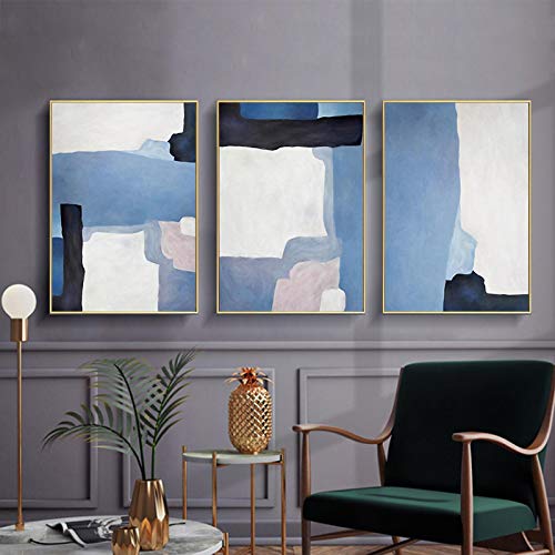 Affiche nordique bleu blanc noir pour moderniser un mur vide