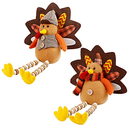 winemana-Thanksgiving-Decorations-Set-of-2-Turkeys-with-Dangling-Legs-Mr-and-Mrs-Turkey-Couple-Plush-Tabletop-Centerpieces-for-Fall-Harvest-Home-Kitchen-Shelf winemana Thanksgiving Decorations Set of 2 Turkeys with Dangling Legs Mr and Mrs Turkey Couple Plush Tabletop Centerpieces for Fall Harvest Home Kitchen Shelf