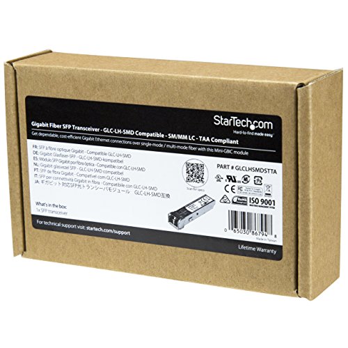 Image of StarTech Cisco GLC-LH-SMD Compatible SFP Module, ASR920, TAA (GLCLHSMDSTTA) | 1000BASE-LX /LH, 1GbE Single Mode Fiber Optic Transceiver, 1GbE SFP, LC 10km 1310nm, DDM Cisco Firepower, IE2000