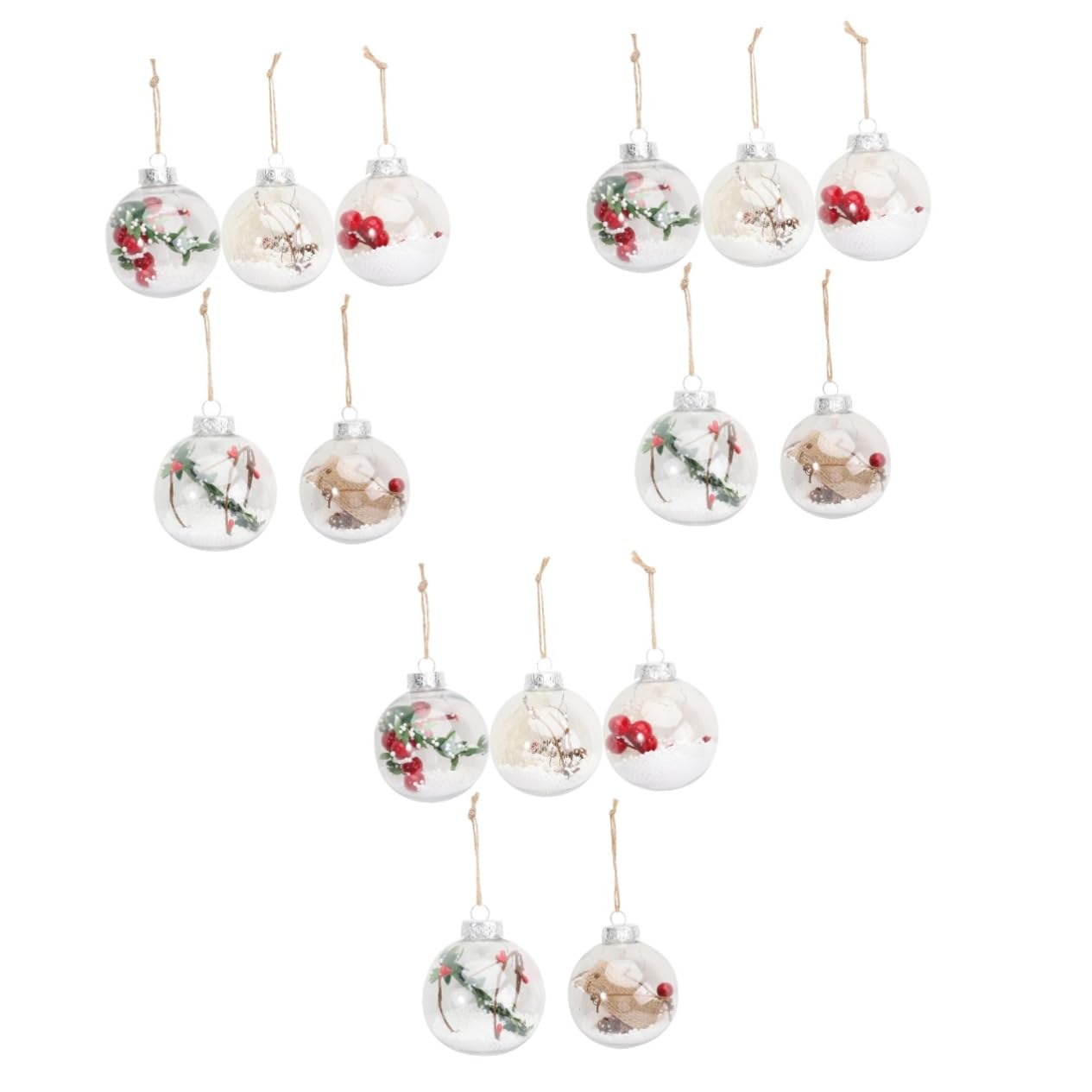 3 ensembles de boules transparentes en plastique OUNONA pour décoration de sapin festif