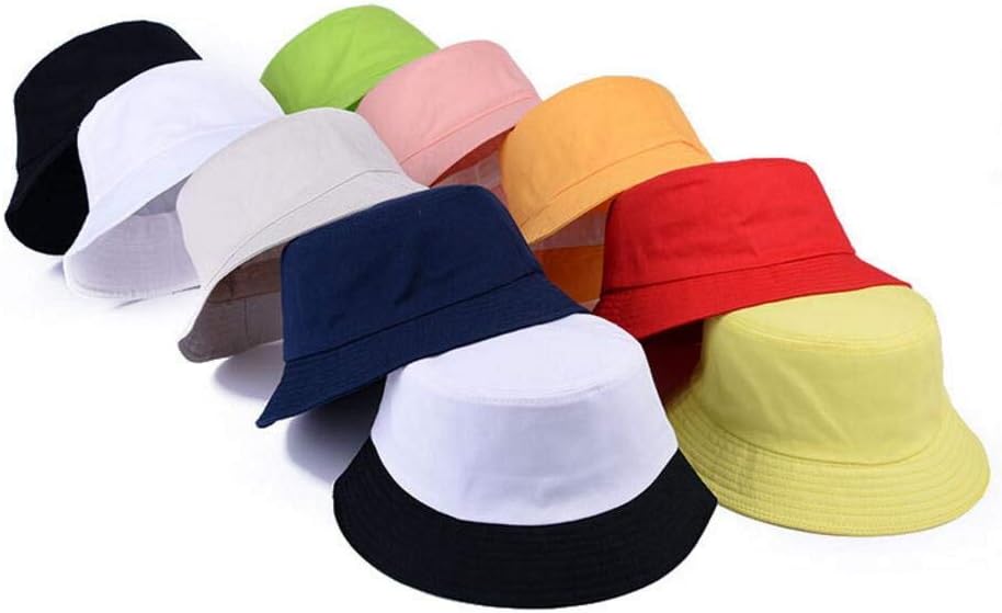 Solid Color Unisex Cotton Packable Summer Travel Bucket Beach Sun Hat